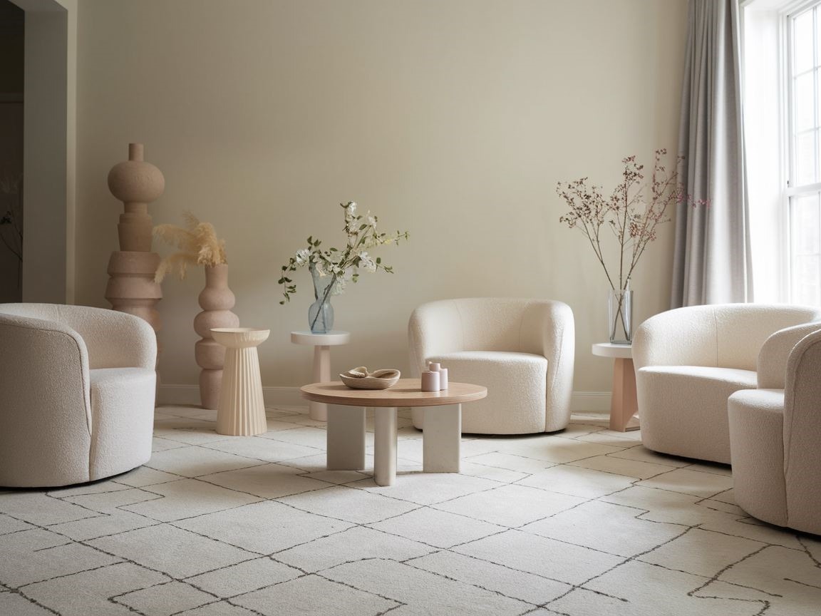 Stonowane wnętrze z eleganckim dywanem